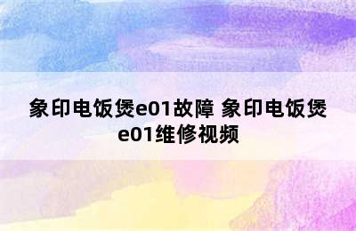 象印电饭煲e01故障 象印电饭煲e01维修视频